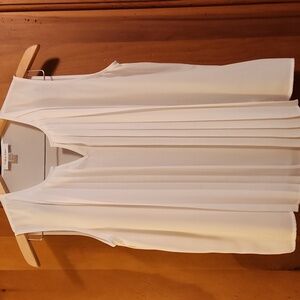 Calvin Klein Ivory Pleated Sleeveless Top